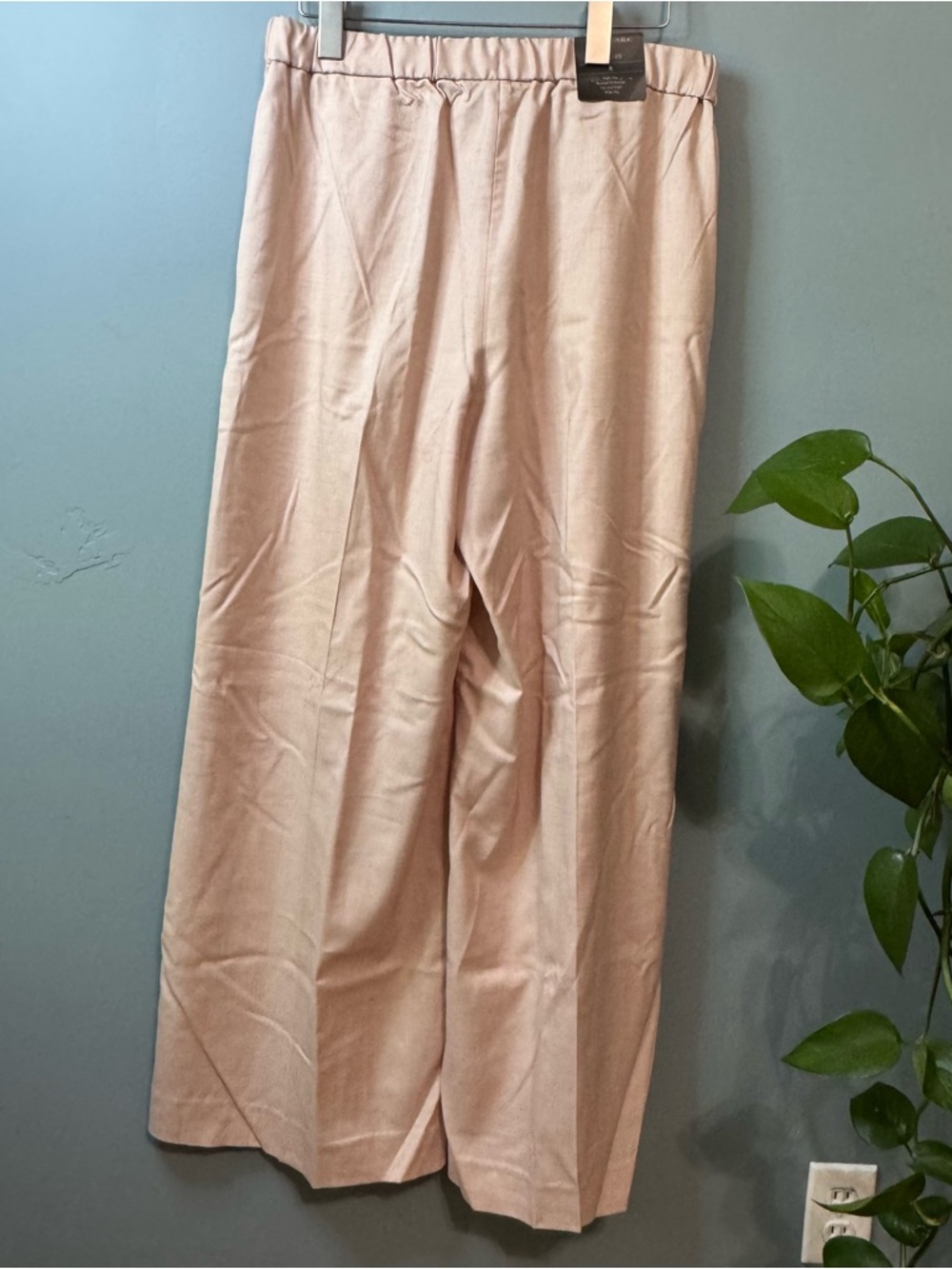 Banana Republic High Rise Pleated Wide Leg Trousers Pink Classpin. NWT 8 (31X31) - Picture 7 of 14